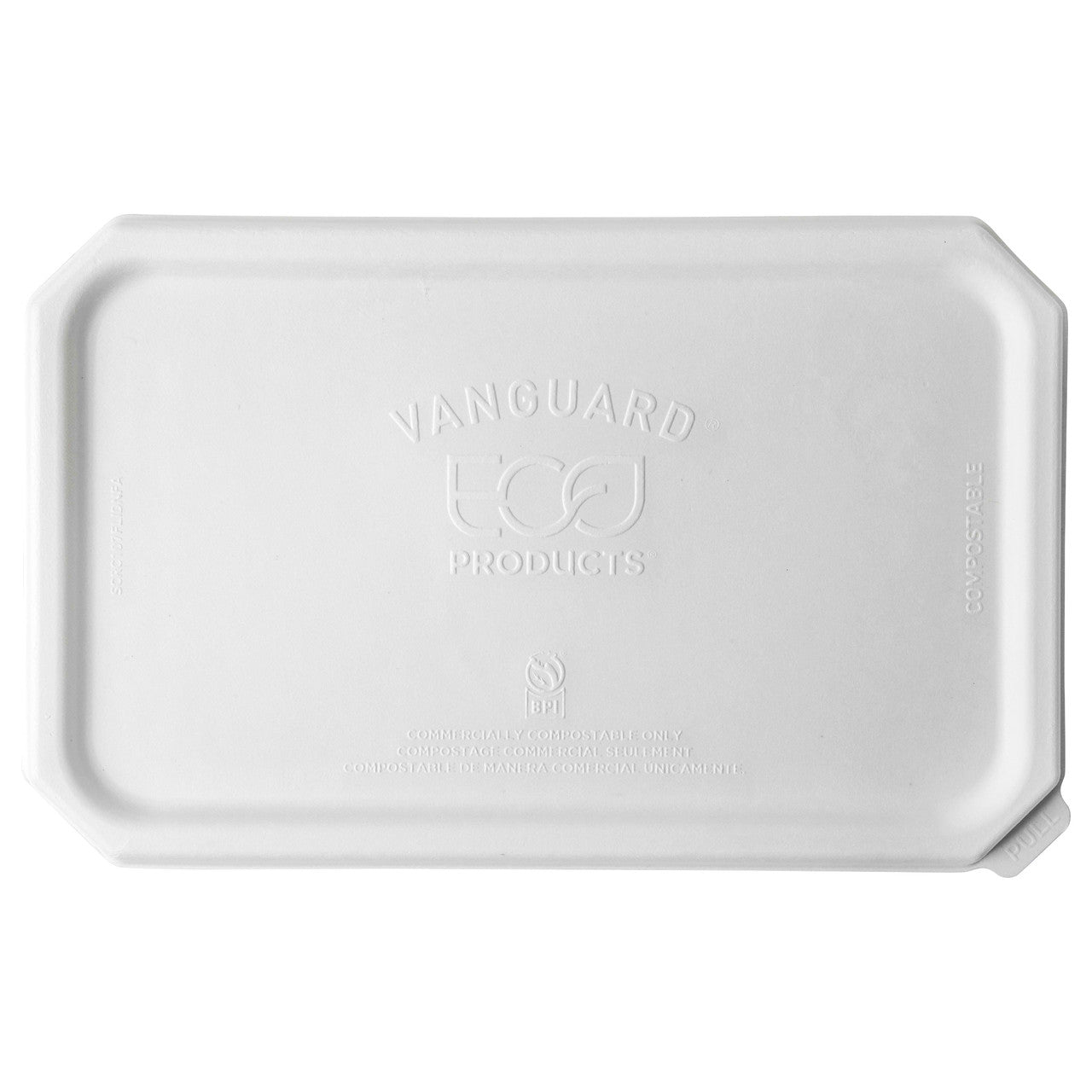 Eco-Products Vanguard Flat Molded Fiber Lid for 24-32 oz Rectangular Containers Compostable (QTY 200), SKU EP-SCRC107FLIDNFA
