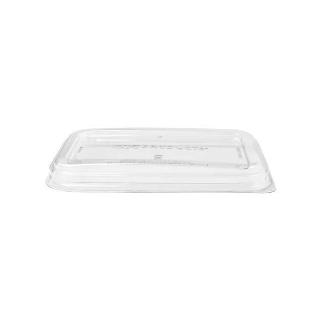 GreenStripe WorldView Renewable & Compostable Lid, Low Profile Vented, Fits 12 and 16oz Rectangle Molded Fiber Take-Out Containers (QTY:400)