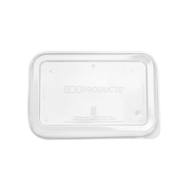 GreenStripe WorldView Renewable & Compostable Lid, Low Profile Vented, Fits 12 and 16oz Rectangle Molded Fiber Take-Out Containers (QTY:400)