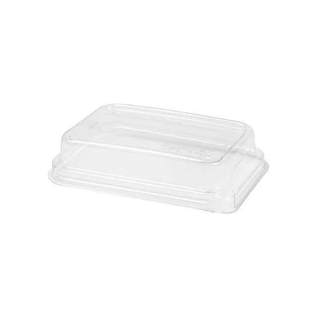 WorldView 100% Recycled Content Lid, Fits 12 and 16oz Rectangle Sugarcane Take-Out Containers (QTY:400)
