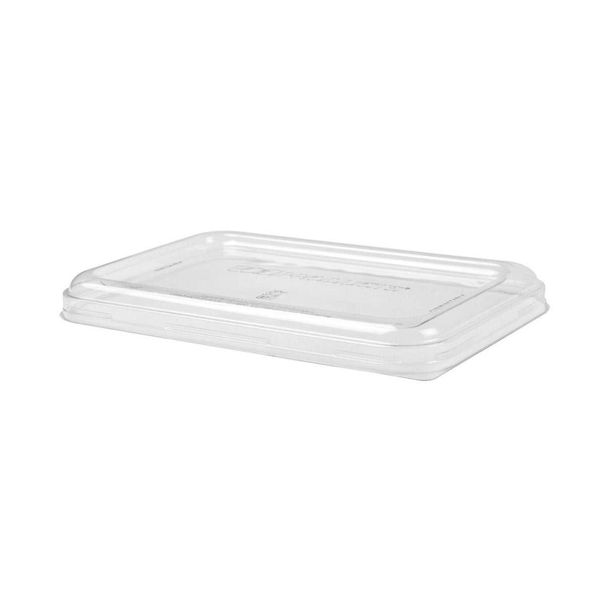 GreenStripe WorldView Renewable & Compostable Lid, Low Profile Vented, Fits 24 - 32oz Rectangle Molded Fiber Take-Out Containers (QTY:400)