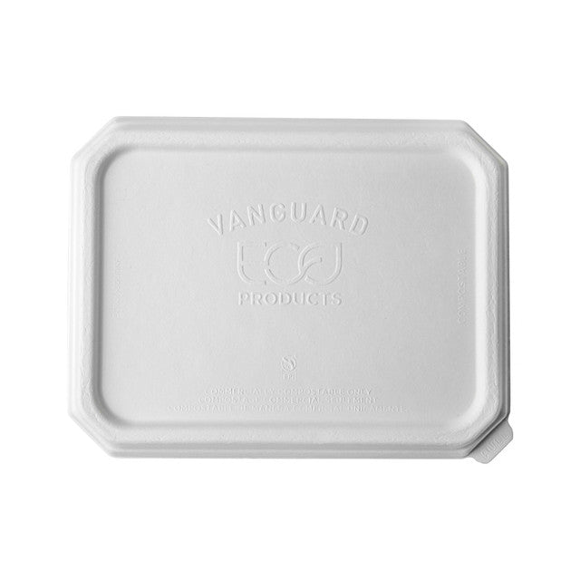 Eco-Products Vanguard WorldView Renewable & Compostable Domed Rectangle Molded Fiber Lid, Fits SCRC862/863 Molded Fiber Container (QTY:200)
