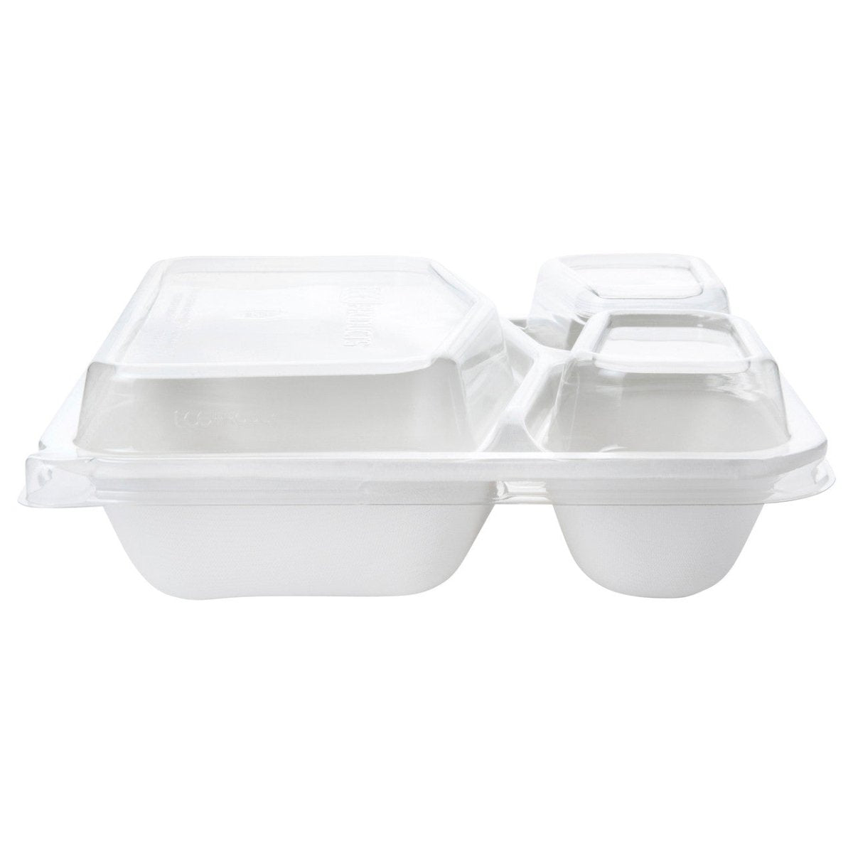 WorldView 100% Recycled Content 3-Cmpt Lid, Fits 9in 3-Cmpt Square Molded Fiber Containers (QTY:200)