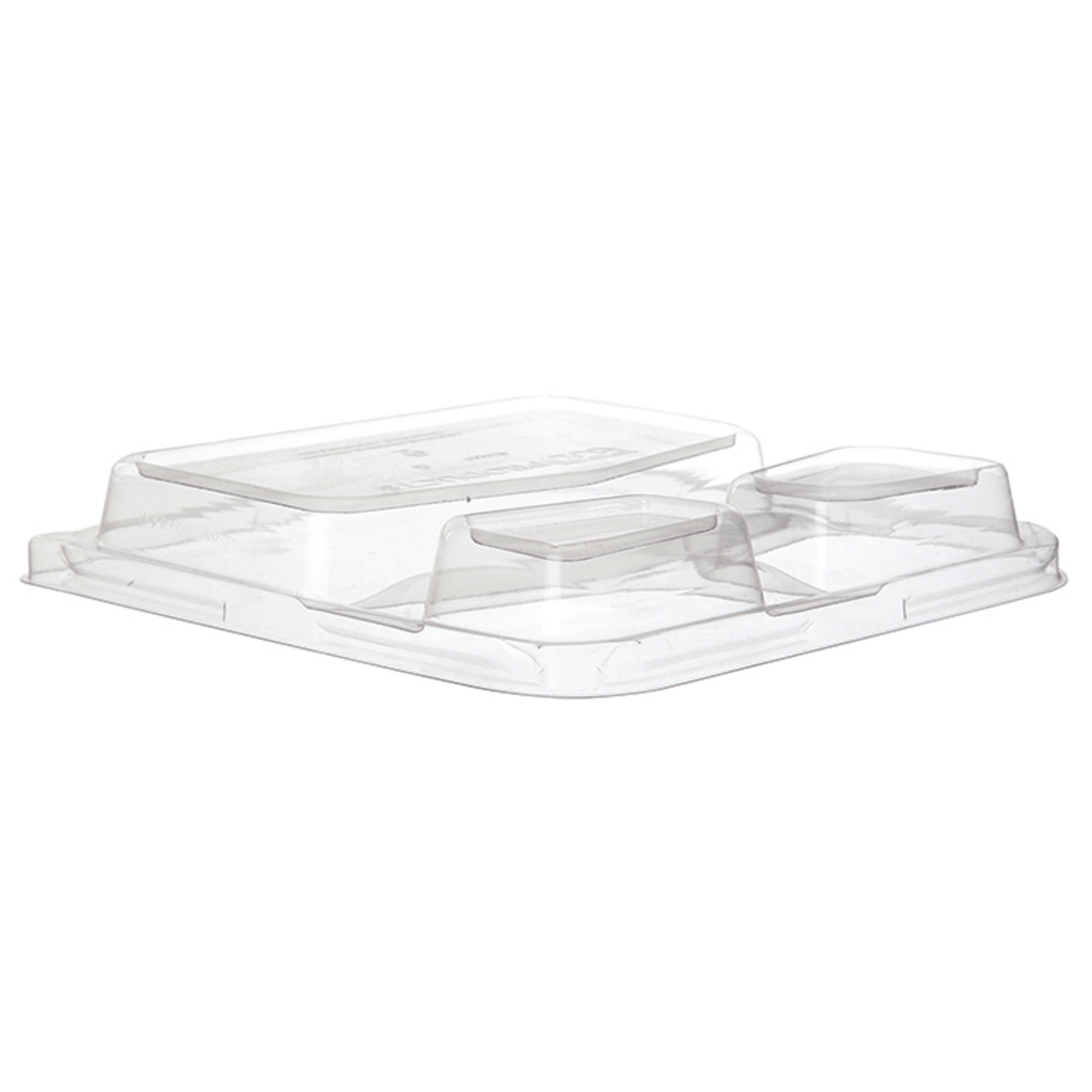 WorldView Renewable & Compostable Lid, Fits 9in 3-Cmpt Square Sugarcane Containers (QTY:200)