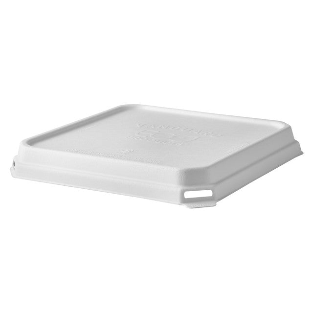 GreenStripe Vanguard WorldView Renewable & Compostable Domed Square Molded Fiber Lid, Fits SCS9 Molded Fiber Container (QTY:200)