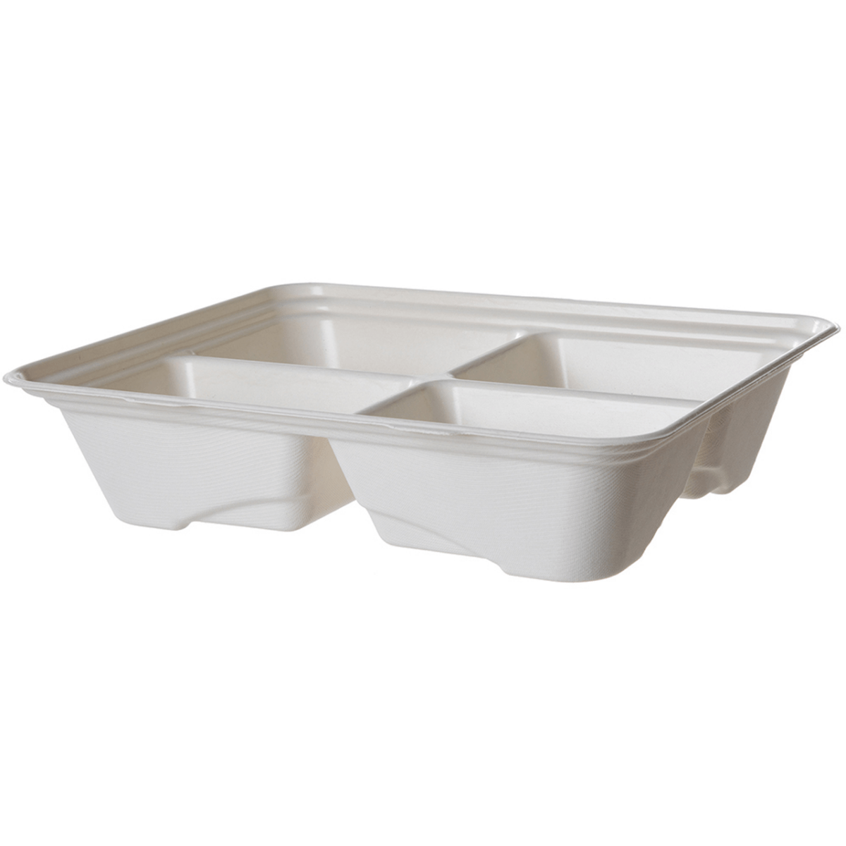 Vanguard Regalia Renewable & Compostable Lined Sugarcane Half Pans, 4-Cmpt, 13 x 10 x 3in (QTY:200)