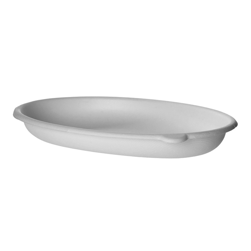 Eco-Products Vanguard 24 oz Oval Sugarcane Take-Out Container Compostable Microwave Safe (QTY 300), SKU EP-SCV24NFA
