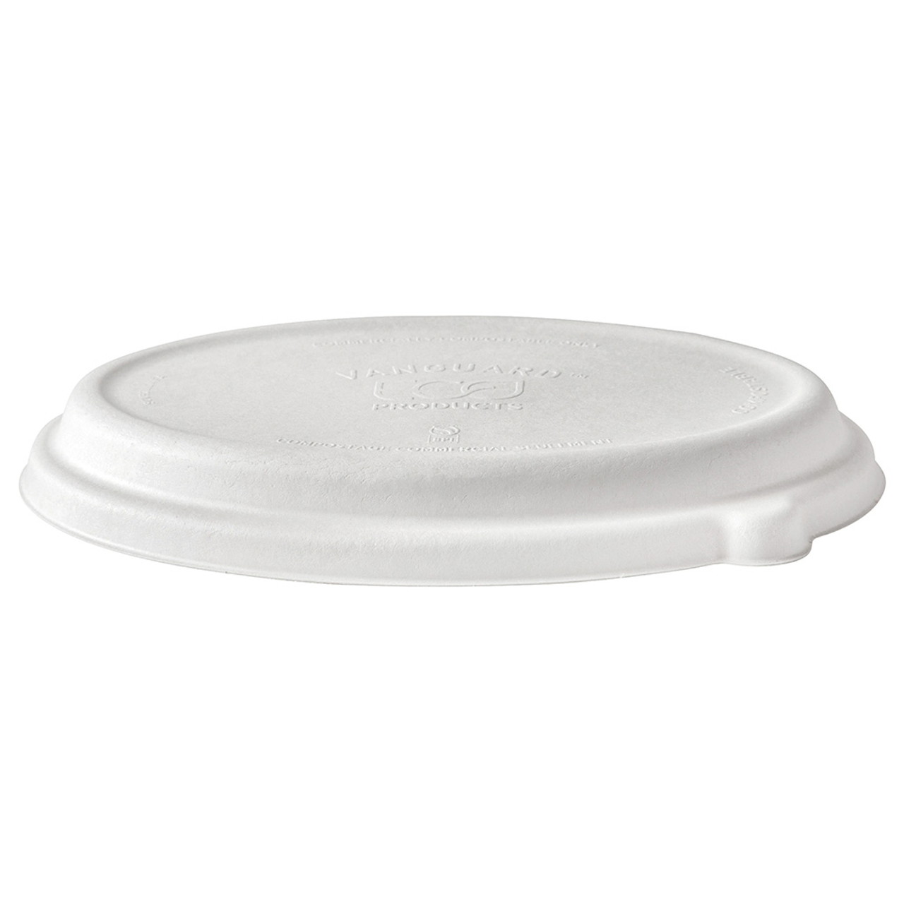 Vanguard WorldView Renewable & Compostable Domed Molded Fiber Lid, Fits 24 and 32oz Oval Molded Fiber Take-Out Containers (QTY:300)