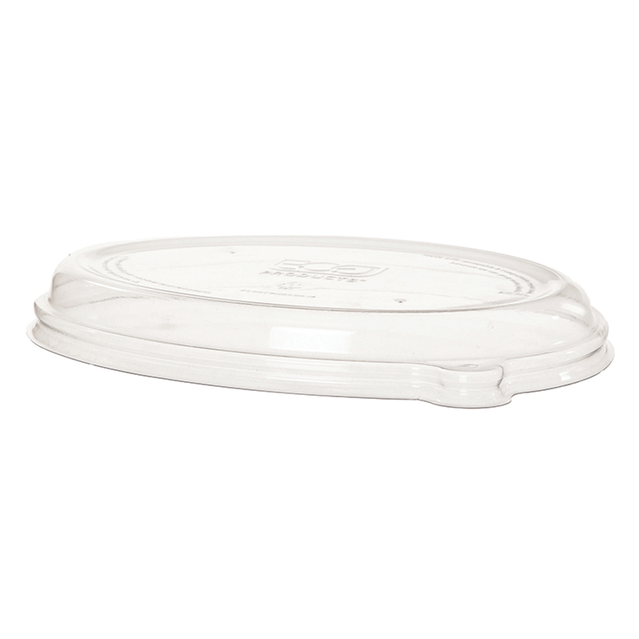 WorldView 100% Recycled Content Lid, Fits 24 and 32oz Oval Sugarcane Take-Out Containers (QTY:300)