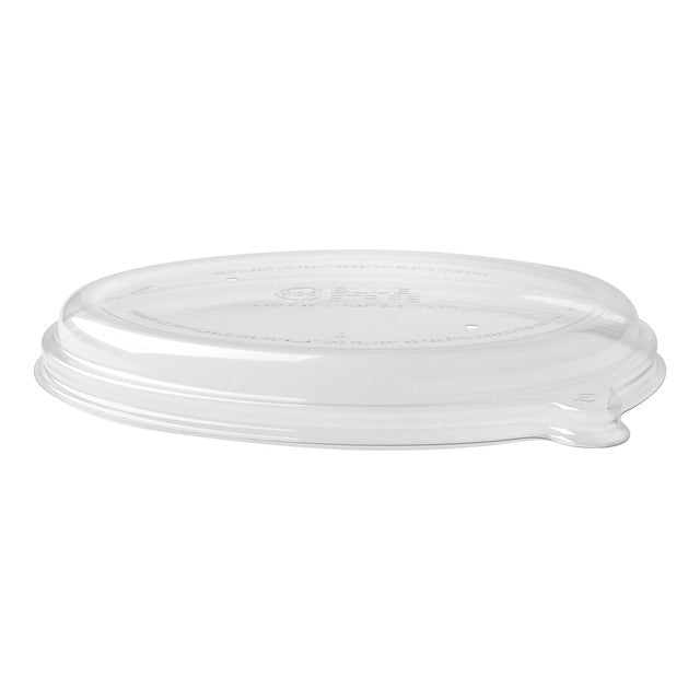Eco-Products WorldView 100% Recycled PET Lid for 24-32 oz Oval Sugarcane Containers, Clear (QTY 300), SKU EP-SCV32LID-R
