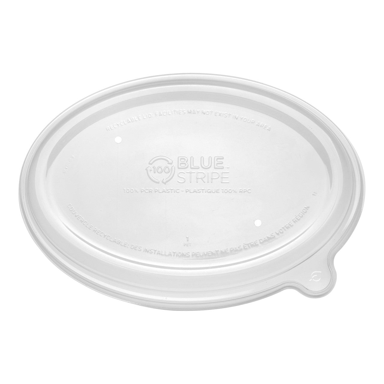 WorldView 100% Recycled Content Lid, Fits 24 and 32oz Oval Sugarcane Take-Out Containers (QTY:300)