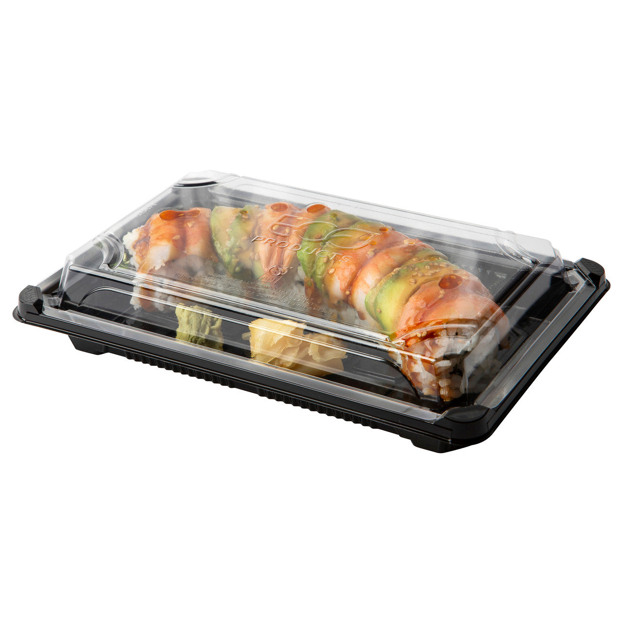 Eco-Products GreenStripe Renewable & Compostable Large Sushi Containers - 6in x 9in (QTY 600), SKU EP-SH3-CPK