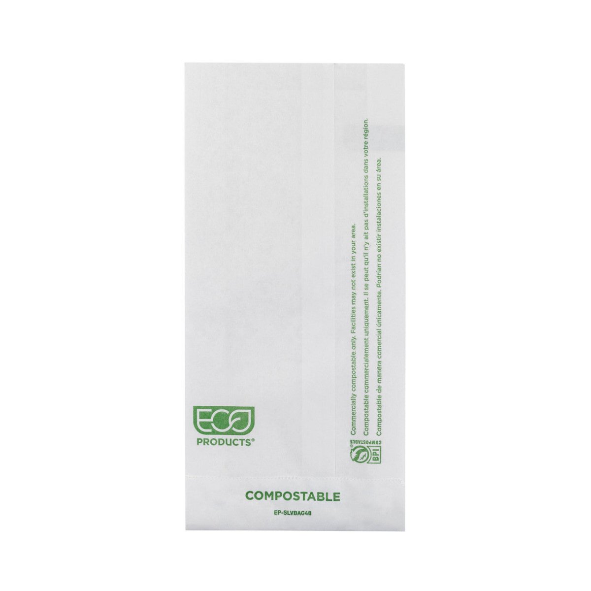 GreenStripe Renewable & Compostable Pinch Bottom 1# White Bag 4x8 (QTY:1000)