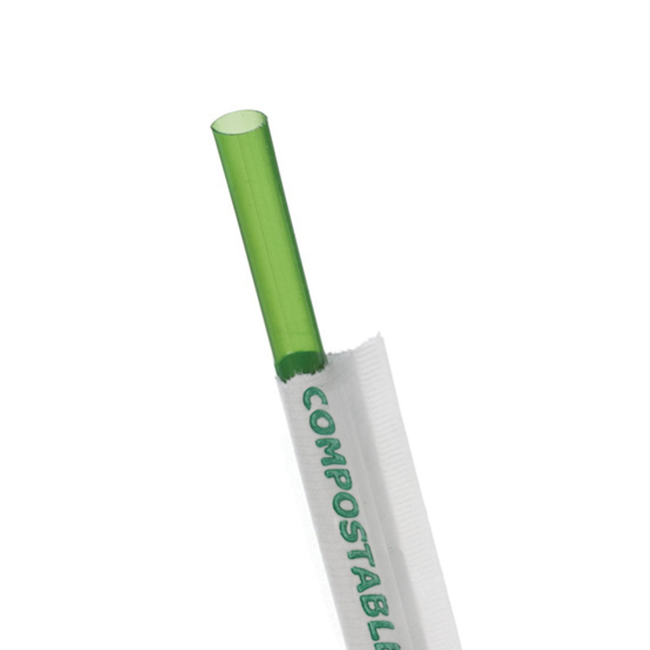 Eco-Products GreenStripe 7.75" Compostable Green Wrapped Straws (QTY 9600), SKU EP-ST772