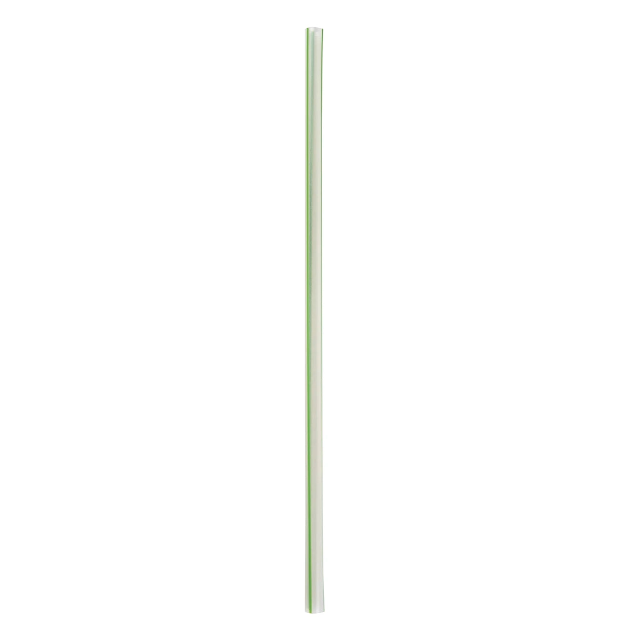 Eco-Products 9.5 in PLA Wrapped Straw 8 mm Clear with Green Stripe, Compostable (QTY 4800), SKU EP-ST990-GS