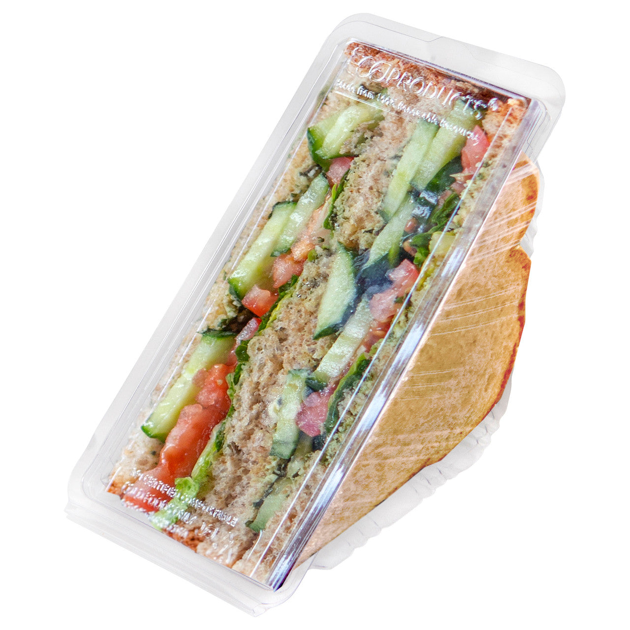 Eco-Products GreenStripe Compostable Sandwich Wedge Container 3.3 oz (QTY 500), SKU EP-SWH3