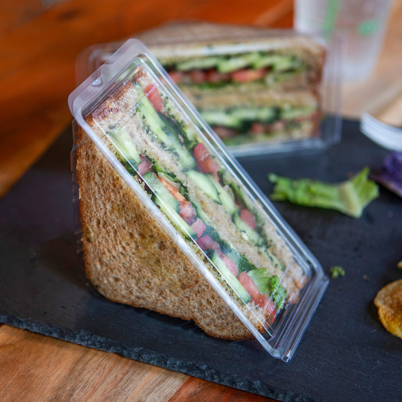 GreenStripe Renewable & Compostable Sandwich Wedge Containers (QTY:500)