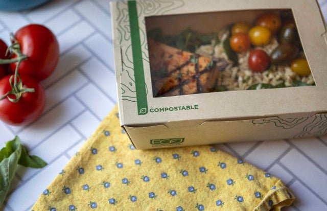 GreenStripe Renewable & Compostable 66oz Windowed Food Box #3, FSC Mix Credit SA-COC-013255 (QTY:200)