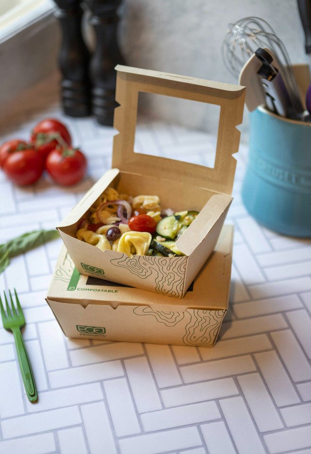 GreenStripe Renewable & Compostable 26oz Windowed Food Box #1, FSC Mix Credit SA-COC-013255 (QTY:200)