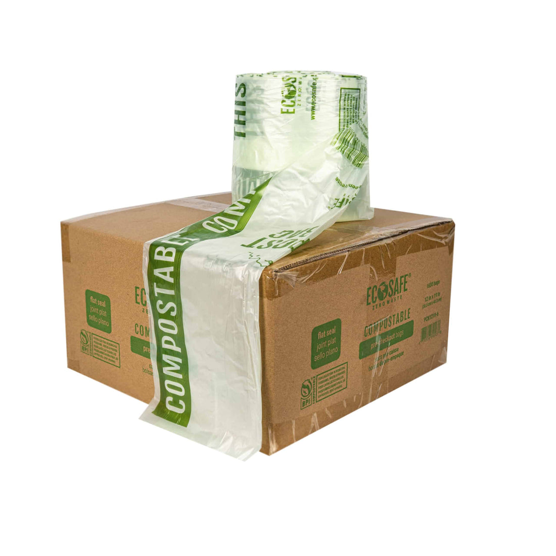 EcoSafe Zero Waste Compostable Produce Bags, 16" x 19" (QTY 1100), SKU PCK1619-6