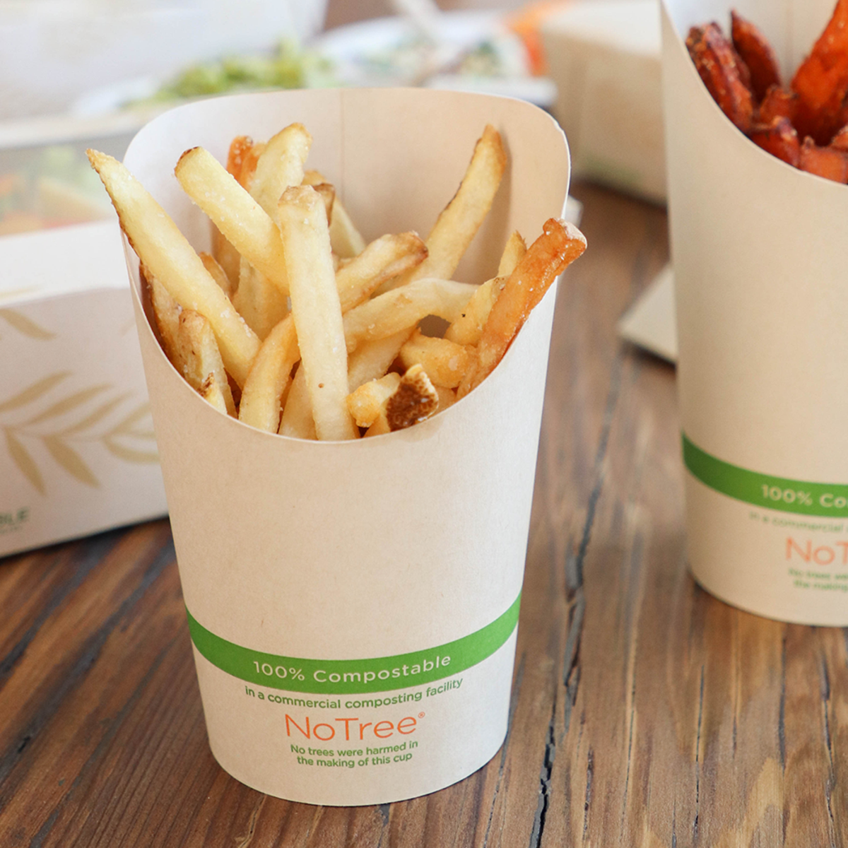 World Centric NoTree Paper French Fry Scoop Cup 12oz Compostable (QTY 1000), SKU FC-NT-55