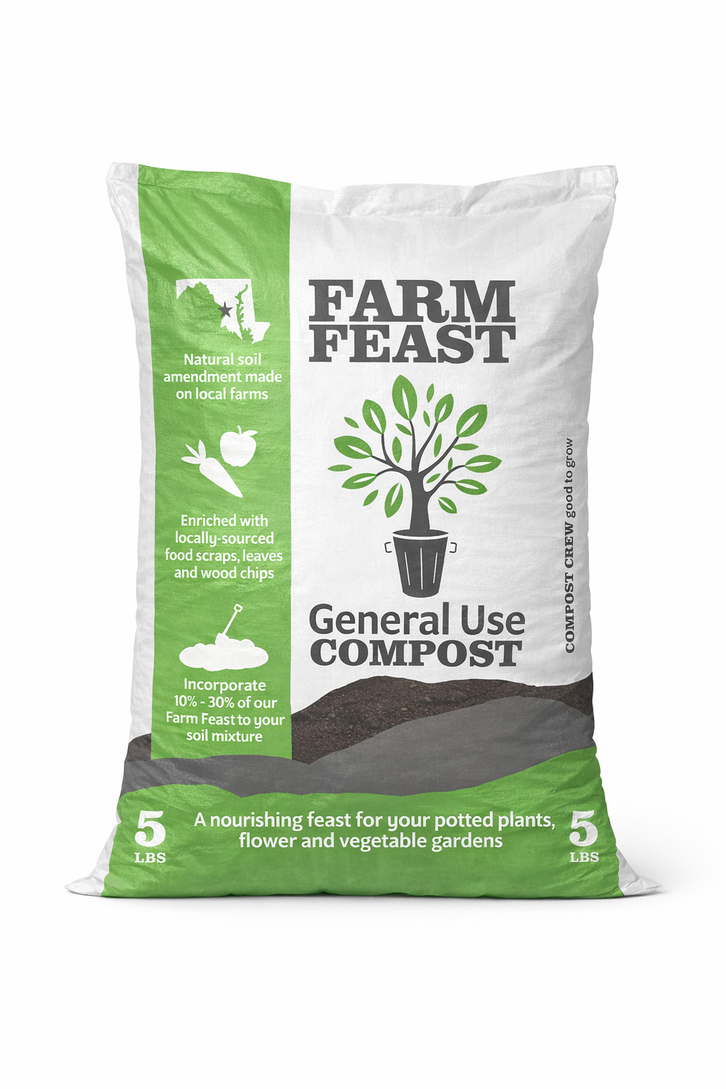 Compost Crew Farm Feast General Use Compost 5lb Bag