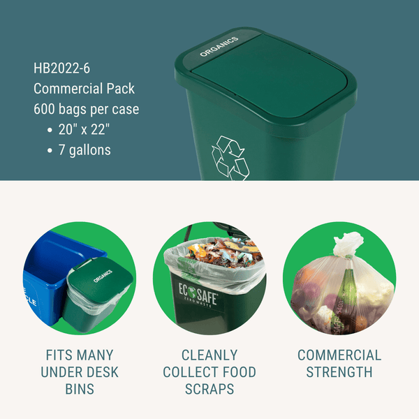 EcoSafe 7 Gal Compostable Bags - 20X22 (QTY:600)
