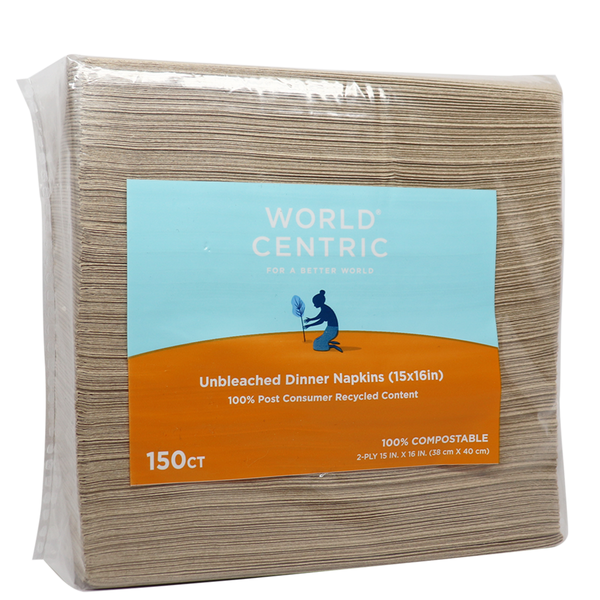 World Centric 4x8" Dinner Napkins (QTY:3000)