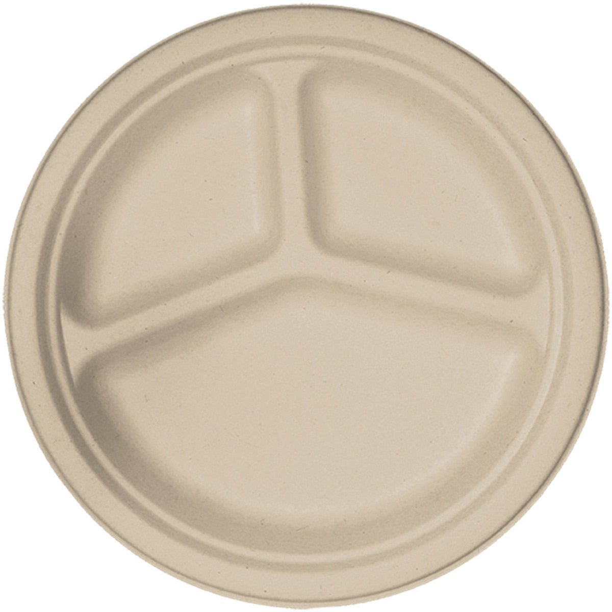 World Centric 10 in 3-Compartment Fiber Plate Compostable Plant Fiber (QTY 700), SKU PL-SC-U10T-LFS