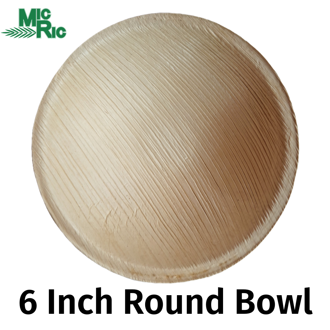 Palm Leaf 6 Inch Round Bowl (600 Pack) Buy By Bulk
