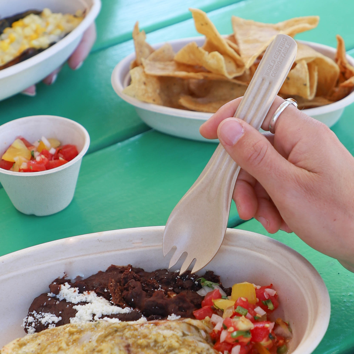 World Centric NoTree 6 in Paper Spork Compostable FSC Certified Cutlery (QTY 1000), SKU RK-NT-6
