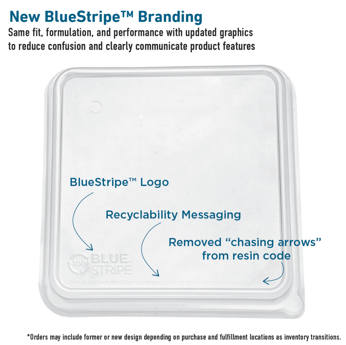 BlueStripe WorldView 100% Post-Consumer Recycled Content Lids, 9in Shallow, Fits 9in Square Molded Fiber Containers (QTY:200)