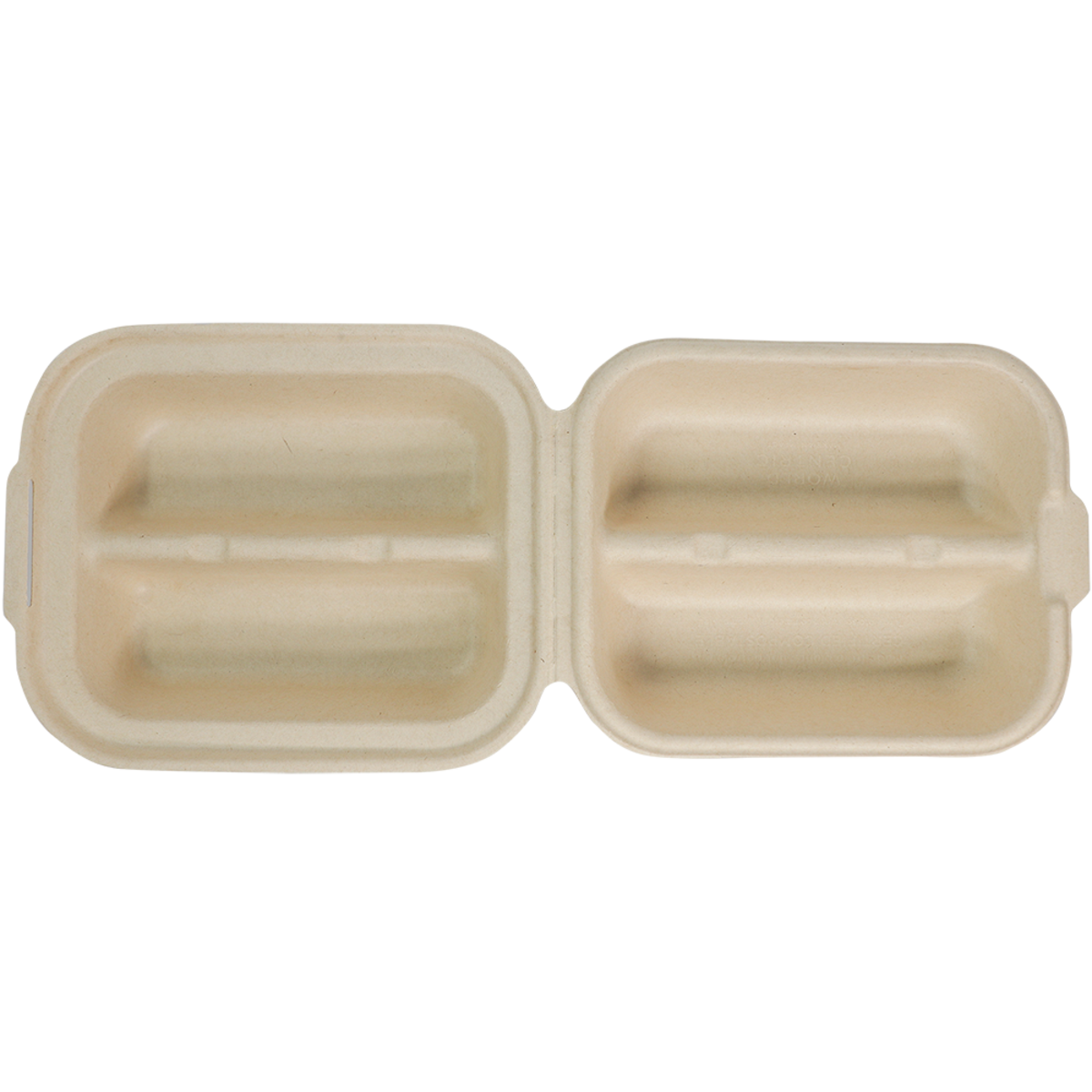World Centric 8x5x3" Fiber Taco Box, 2-Compt (QTY:300)