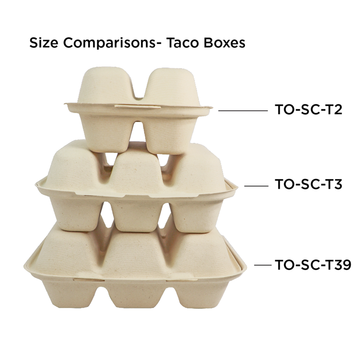 World Centric 9x8x3" Fiber Taco Box, 3-Compt (QTY:300)