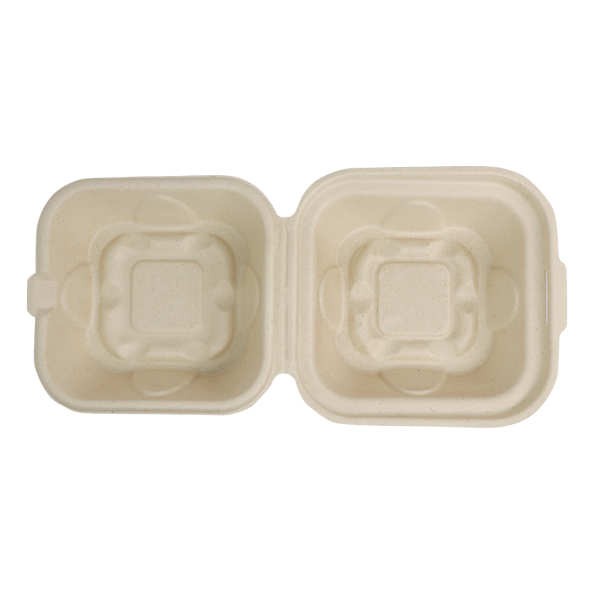 World Centric 6x6x3" Fiber Burger Box (QTY:500)