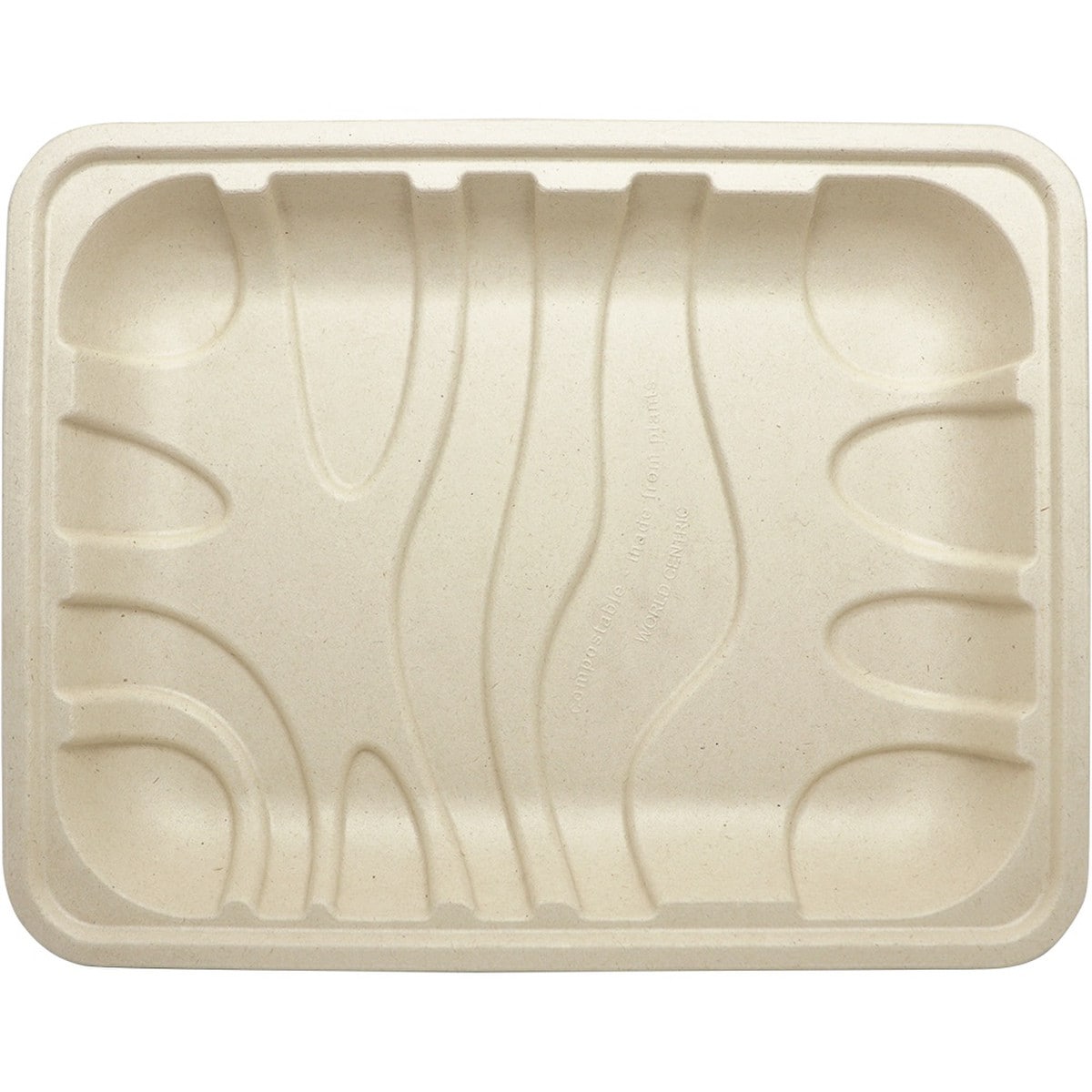 World Centric 10.5x8.2x1.25 in Fiber Meat and Produce Tray (QTY:480)