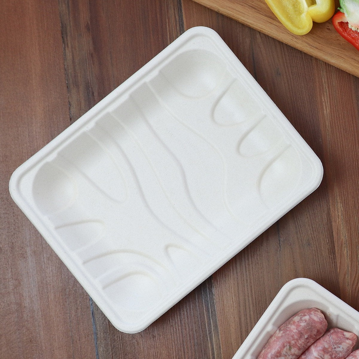 World Centric 10.5x8.2x1.25 in Fiber Meat and Produce Tray (QTY:480)