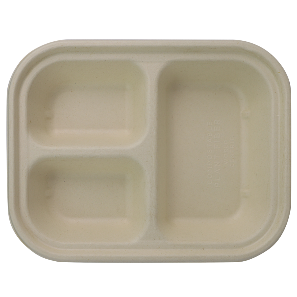 World Centric 29 oz 3-Compartment Fiber Takeout Container Compostable (QTY 400), SKU TR-SC-U10T-LFP
