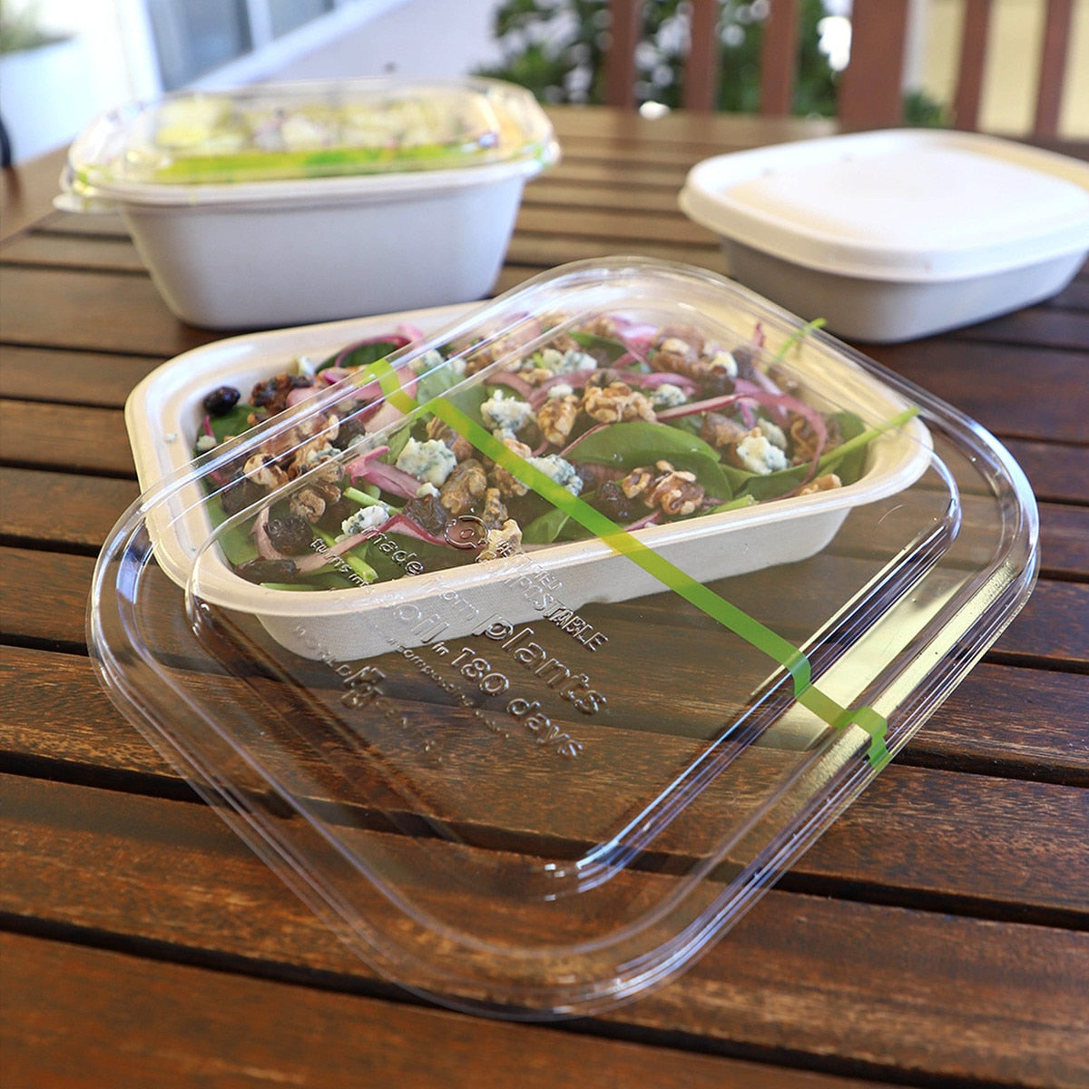 World Centric PLA Lid for 10x7.5 in Fiber Containers Clear Compostable (QTY 400), SKU TRL-CS-10PR