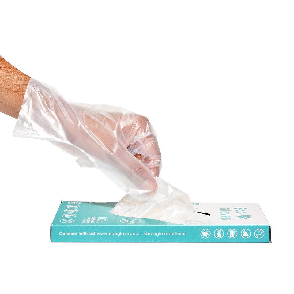 Compostable Disposable Gloves - Clear (100 gloves/box) | Eco Gloves