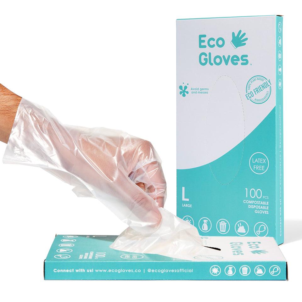 Compostable Disposable Gloves - Clear (100 gloves/box) | Eco Gloves