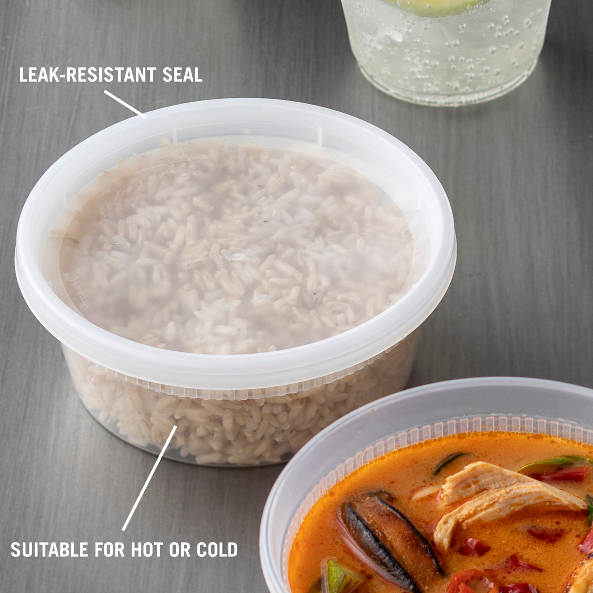 DELItainer 8 oz. PP Container and LLDPE Lid, SKU YL2508 (QTY:240)