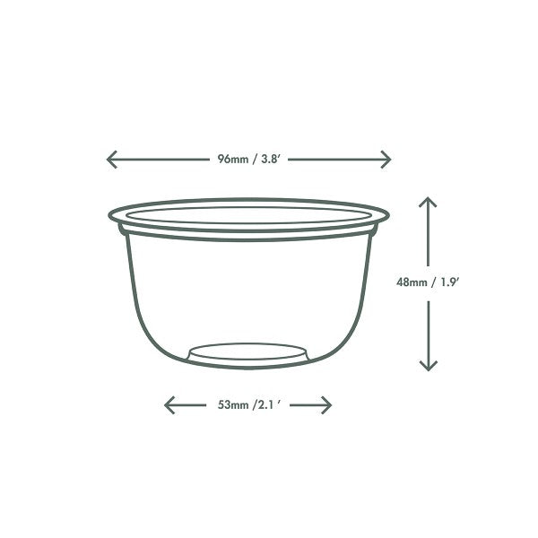 Vegware 8oz PLA Bella pot, 96-Series (QTY: 1000)