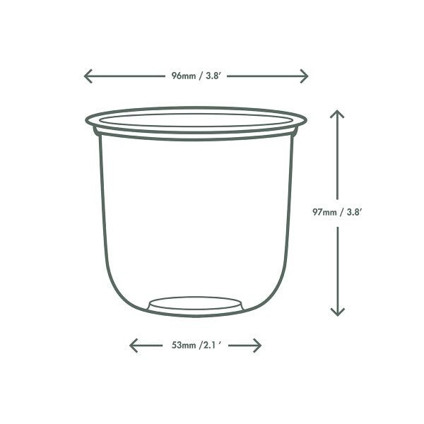 Vegware 16oz PLA Bella Pot (QTY:1000)