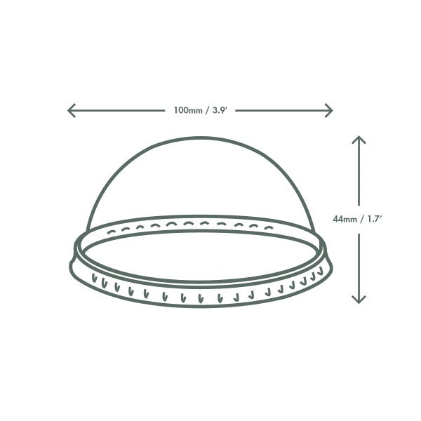 96-Series PLA dome lid - No Hole (QTY:1000)