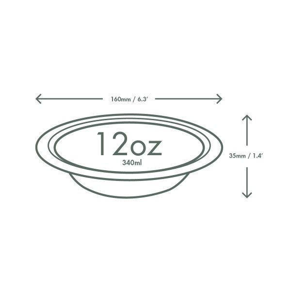 Vegware 12oz wide molded fiber bowl (QTY:500)
