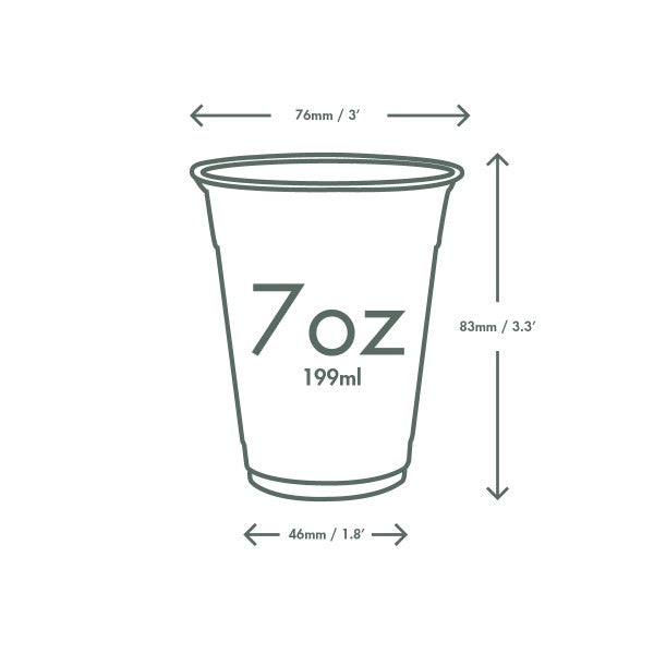 Vegware 7oz PLA cold cup, 76-Series (QTY:1000)