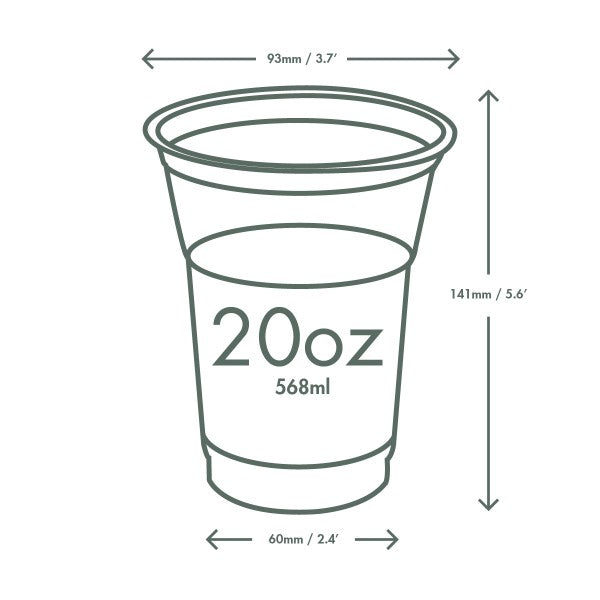 20oz standard PLA cold cup (QTY:1000)