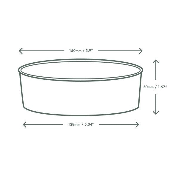 Vegware 16oz/500ml round kraft food container, 150-Series (QTY:300)