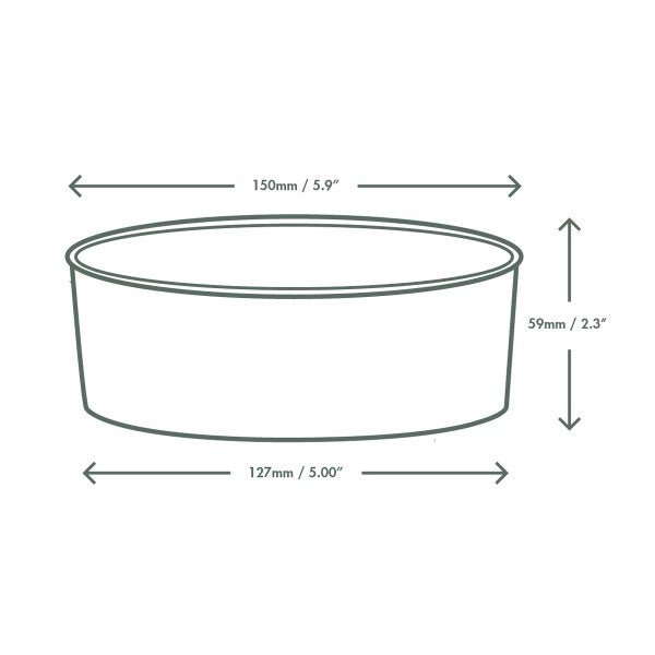 Vegware 24oz/750ml round kraft food container, 150-Series (QTY:300)